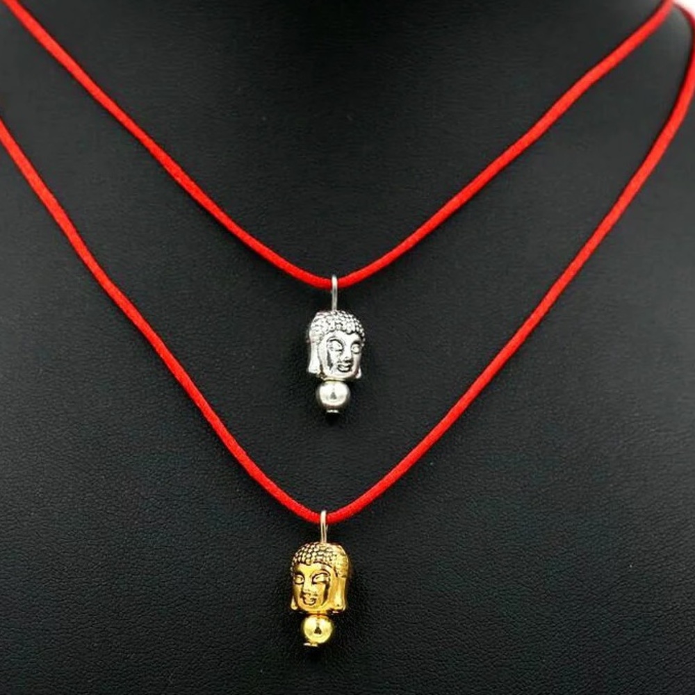 Red Thread Chocker Necklace Buddha Head